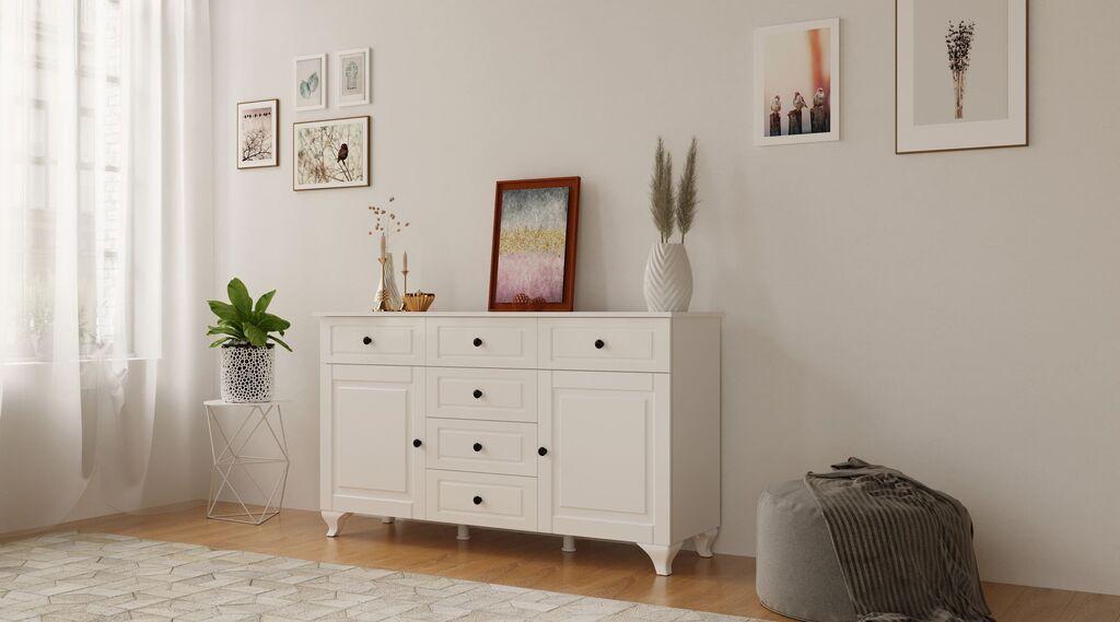 Комода Hanah Home Rb-025-01, 130x87x43 см, бела