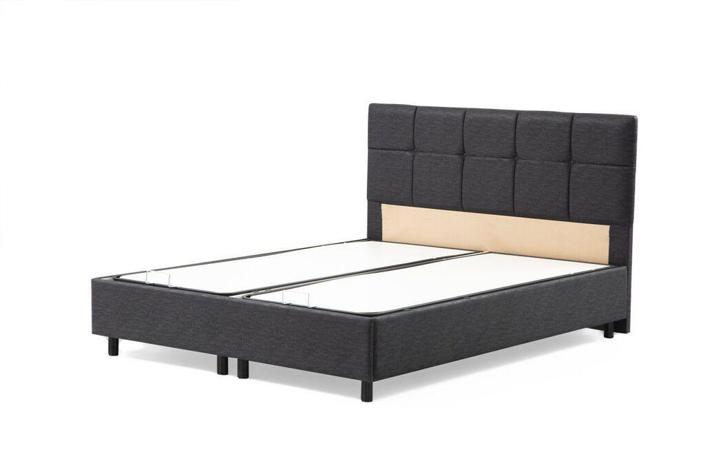 Hanah Home подлога за кревет со табла за глава од Виталија, 140x110x200 см, антрацит