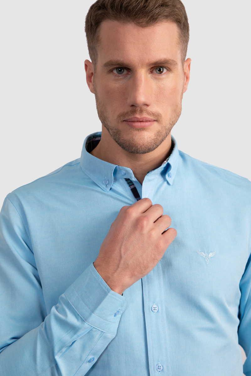 Тиркизна кошула TUDORS Slim Fit