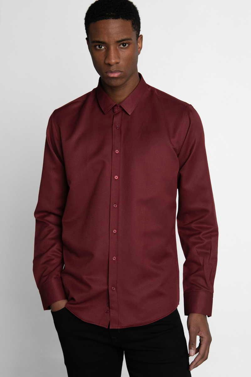 TUDORS Modern - Тенок фит кошула Бургундија