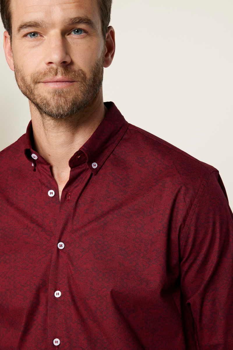 TUDORS Classic Fit - Comfort Fit Shir Bordeaux