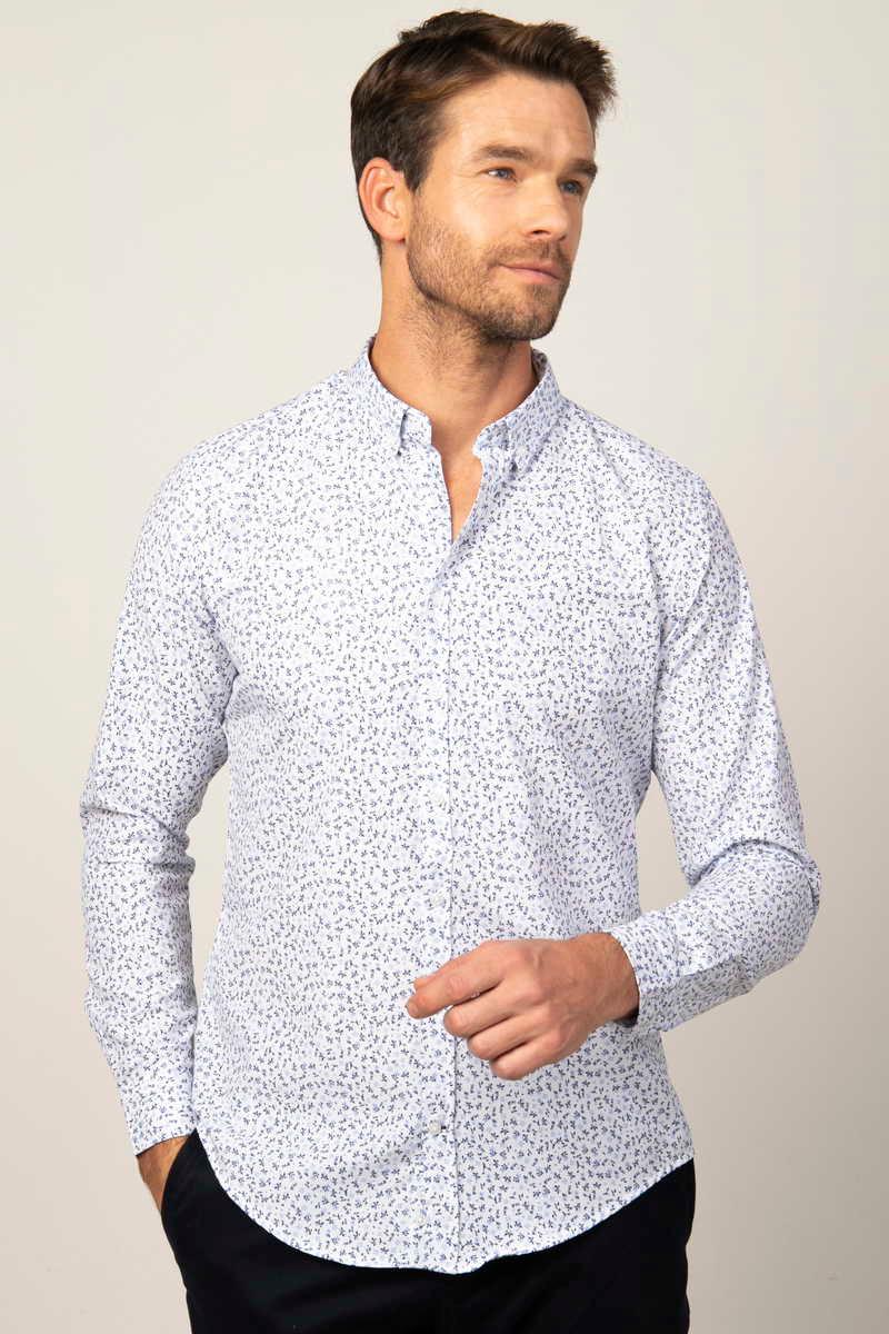 TUDORS Слим фит кошула Бела