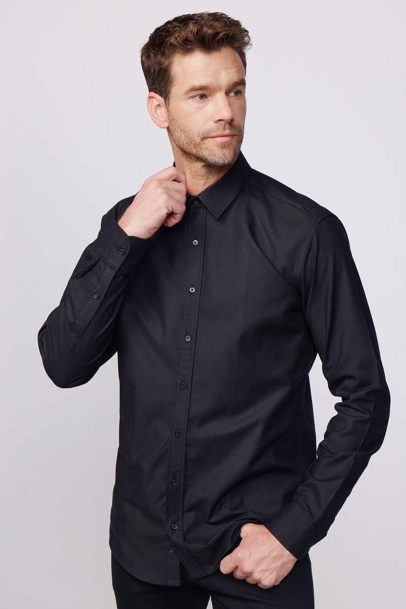 TUDORS Modern - Слим фит кошула црна