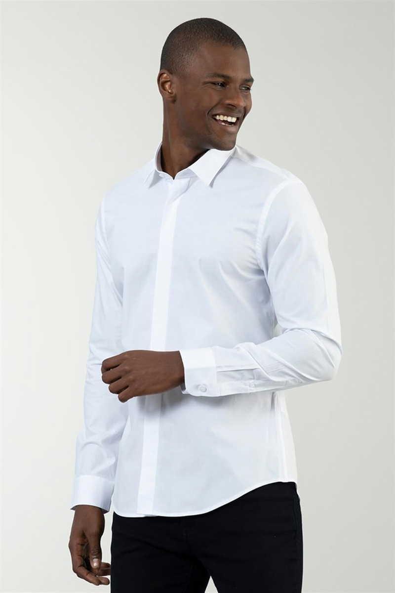 TUDORS Супер тенка фит кошула бела