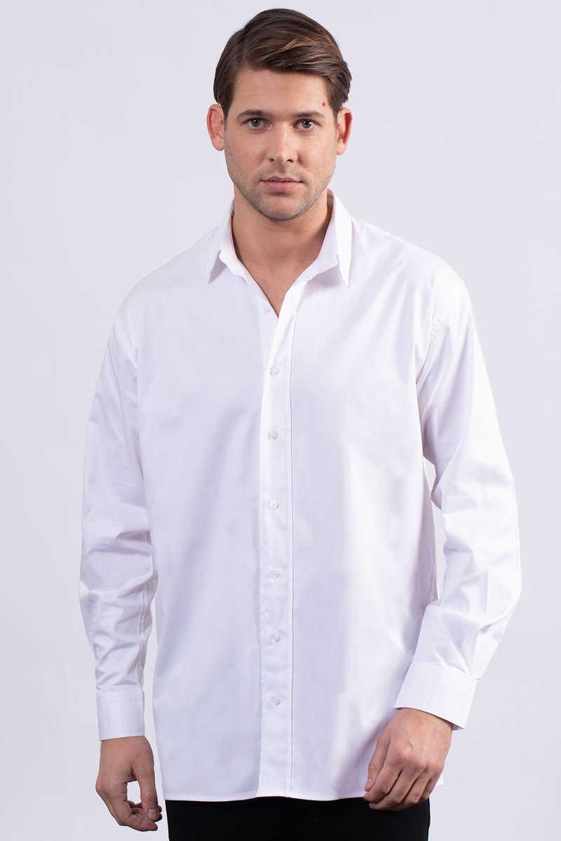 TUDORS Oversize - Бела кошула со релаксирана форма