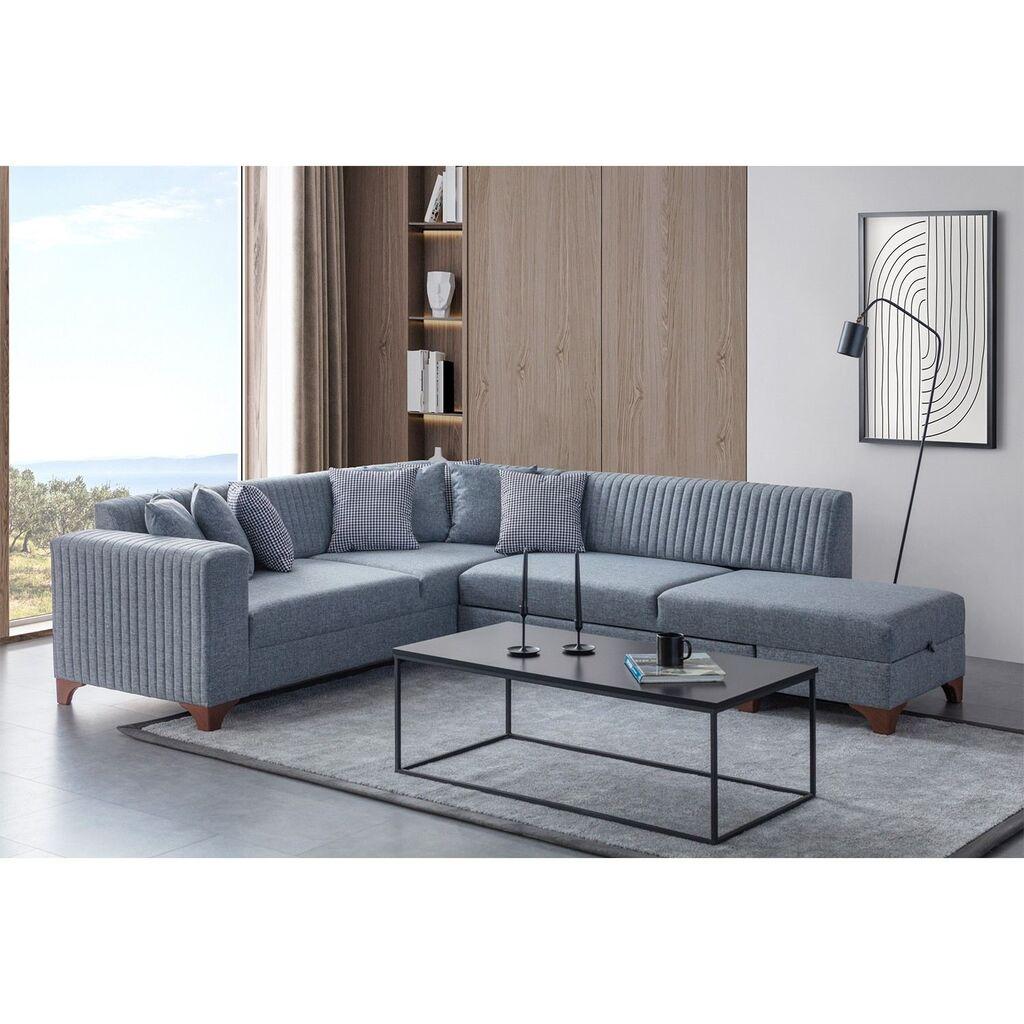 Аголна гарнитура на расклопување Atelier del Sofa, западно десно, 230 x 285 см, антрацит