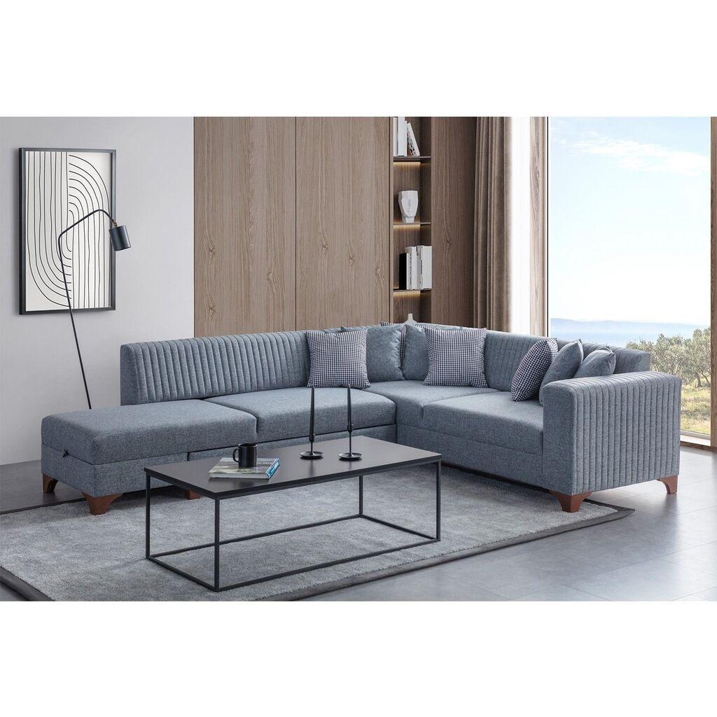 Аголна гарнитура на расклопување Atelier del Sofa, западно лево, 230 x 285 см, антрацит