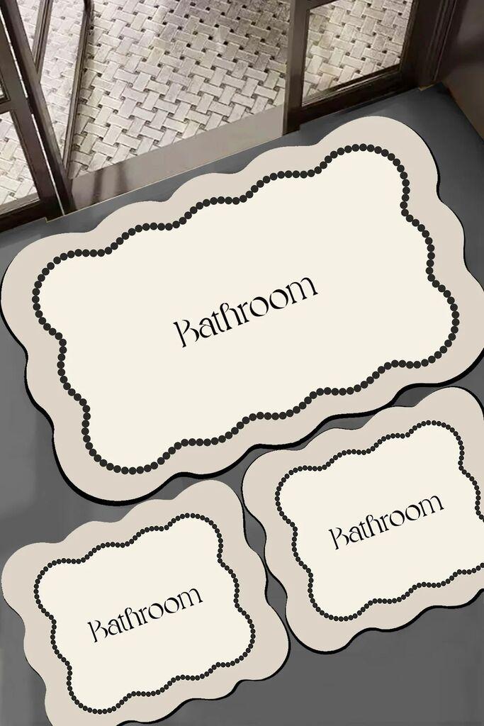 Комплет килим за бања L'essentiel Maison Bounde, 3 парчиња, Крем