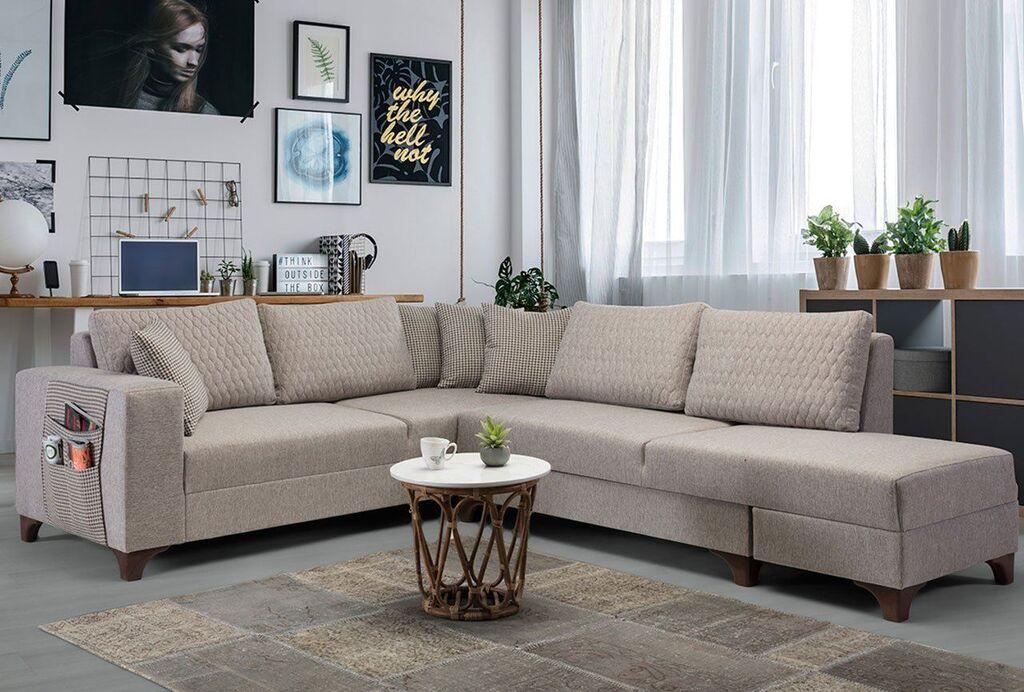 Atelier del Sofa Аголна гарнитура на расклопување Loft, 230 x 285 см, Антрацит