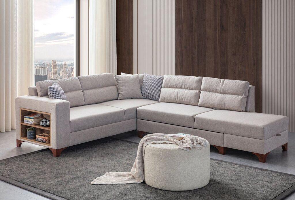 Atelier del Sofa Аголна гарнитура на расклопување Tloft лево, 230 x 285 см, Антрацит