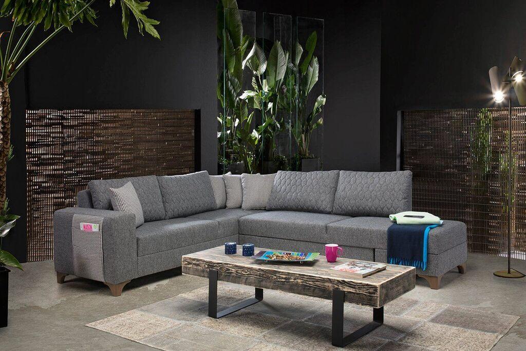 Atelier del Sofa Аголна гарнитура на расклопување Loft, 230 x 285 см, Антрацит