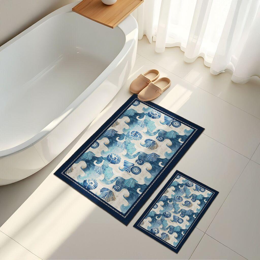 L'essentiel Maison Комплет килими за бања Asr17, 2 дела, Сина