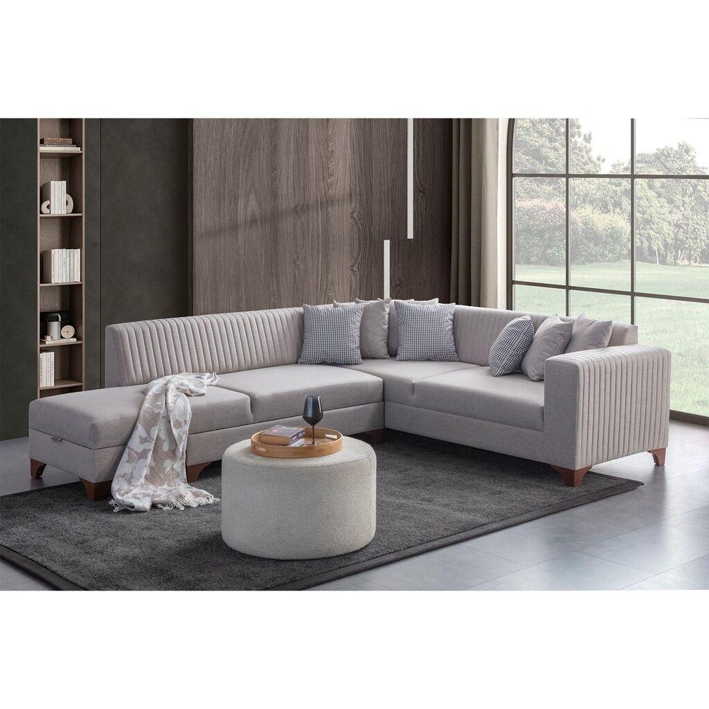 Аголна гарнитура на расклопување Atelier del Sofa, западно лево, 230 x 285 см, антрацит