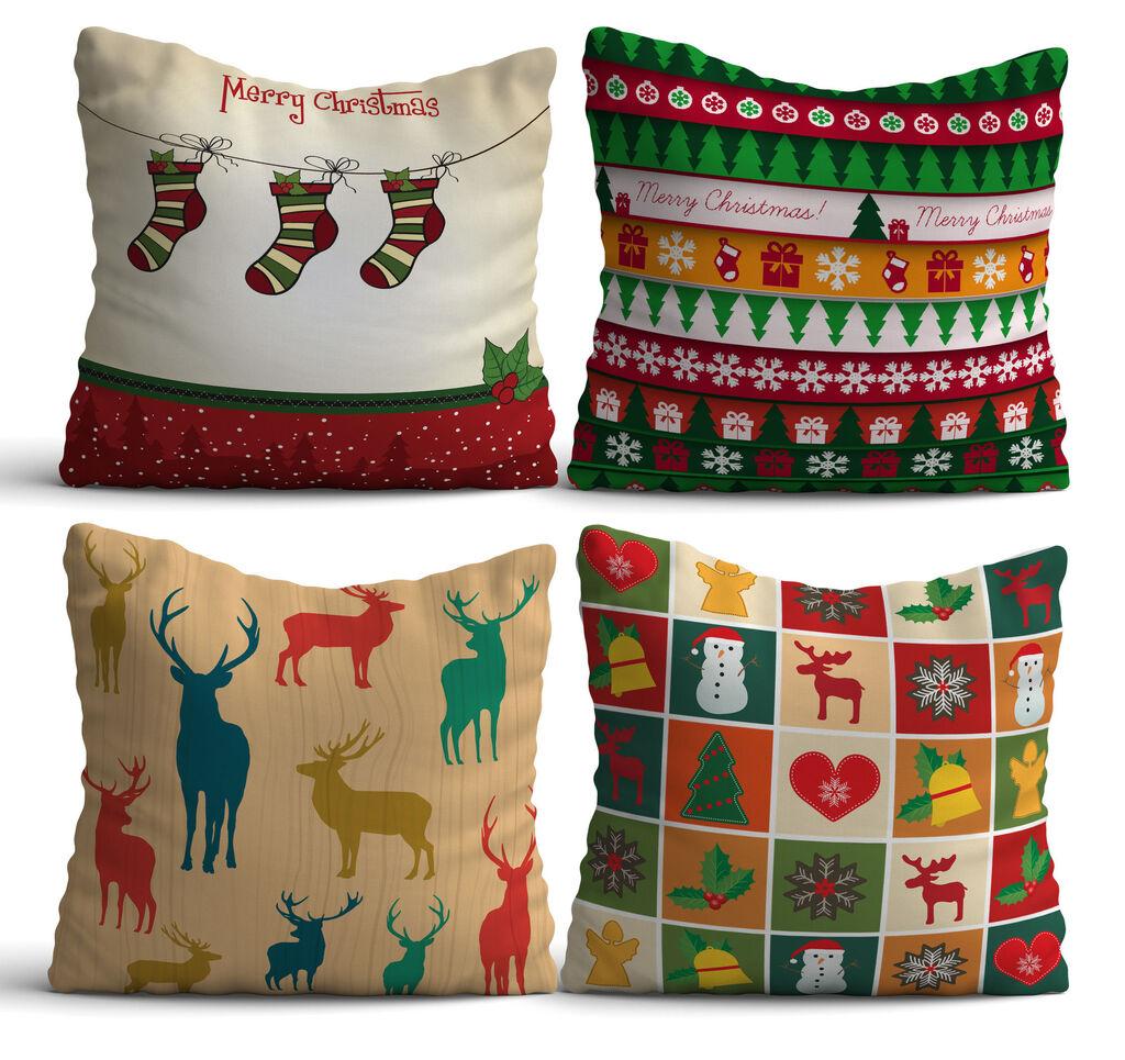 Aberto Design NYXMAS05 Комплет од 4 декоративни перници, 43 x 43 см, шарени
