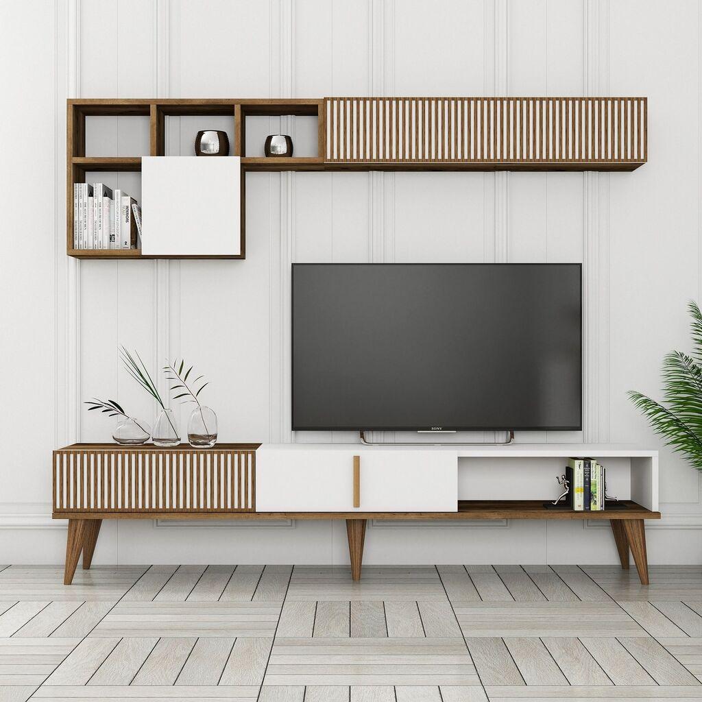 Hanah Home Milan TV полица за телевизор, кафеаво-бела