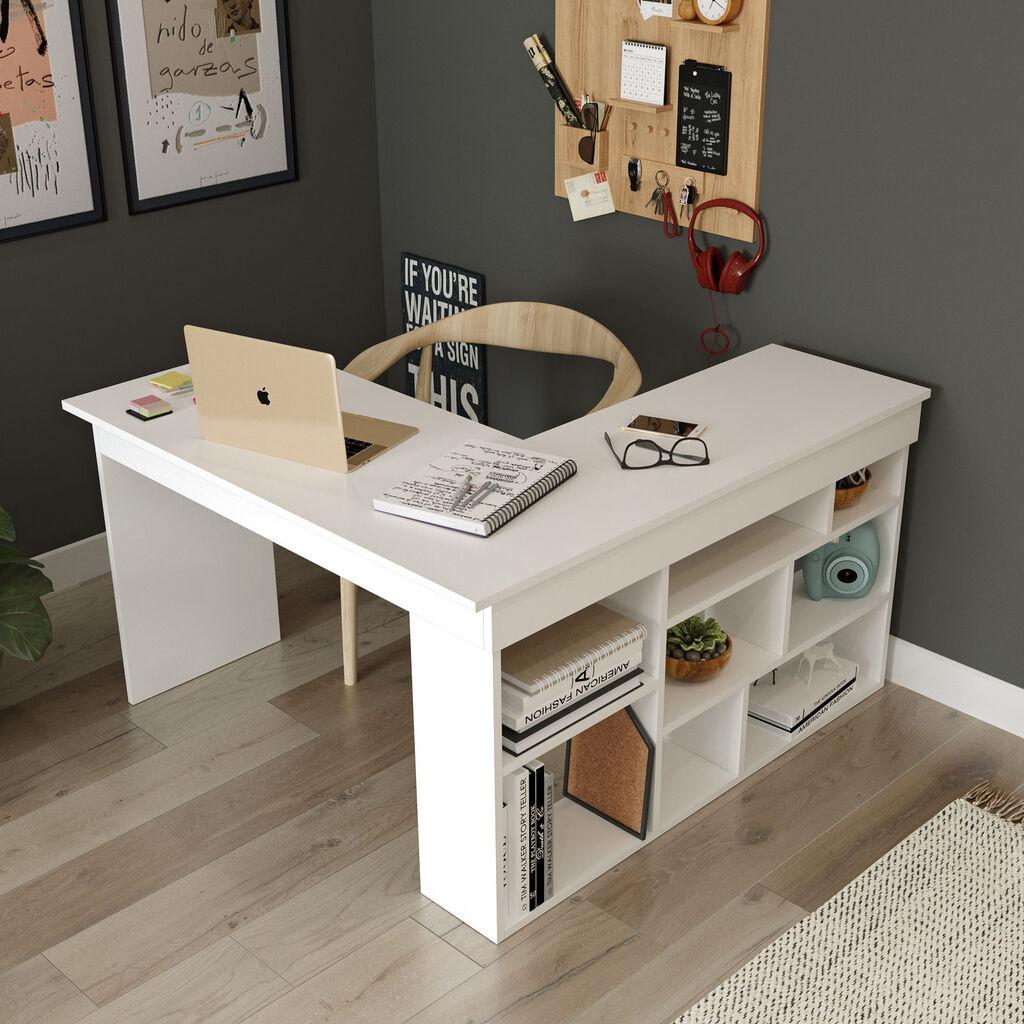 Биро Hanah Home CT5 W 129x72x120 см, бело