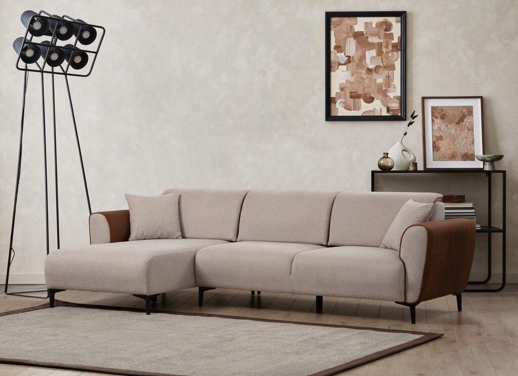 Аголна софа Atelier del Aren 145x43x206cm Беж-Цимет