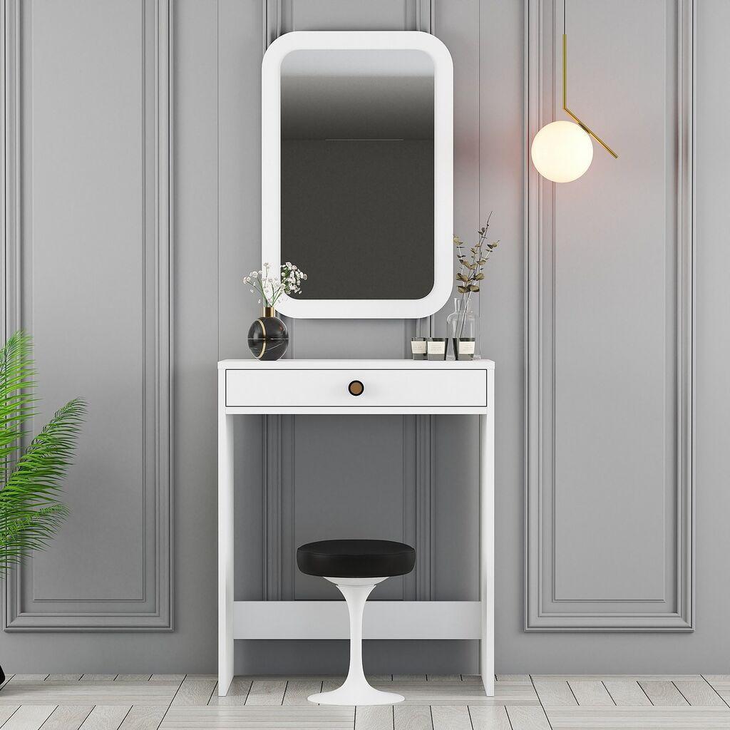 Маса за шминкање Hanah Home 70x40x84.7 см бела