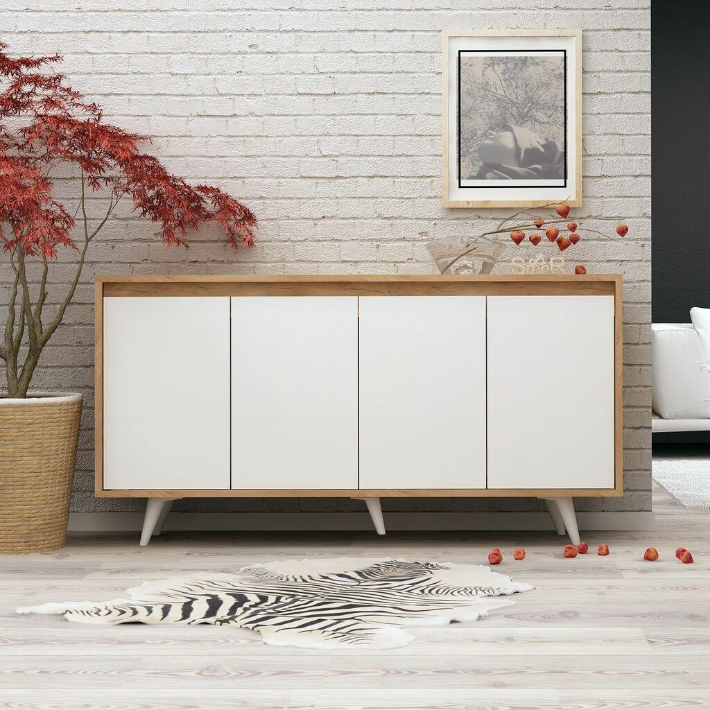 Комода Hanah Home Shans, бел даб