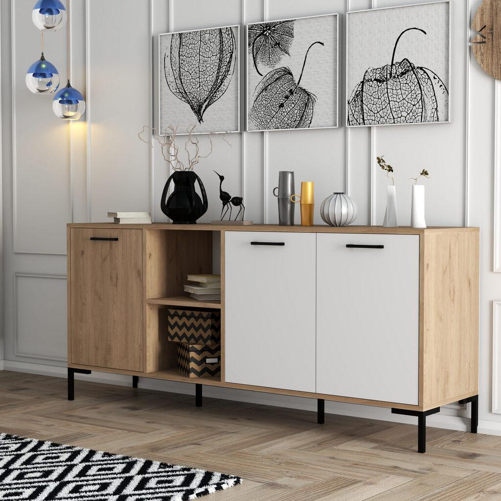 Комода Hanah Home Aurora 180x80x45cm даб-бела