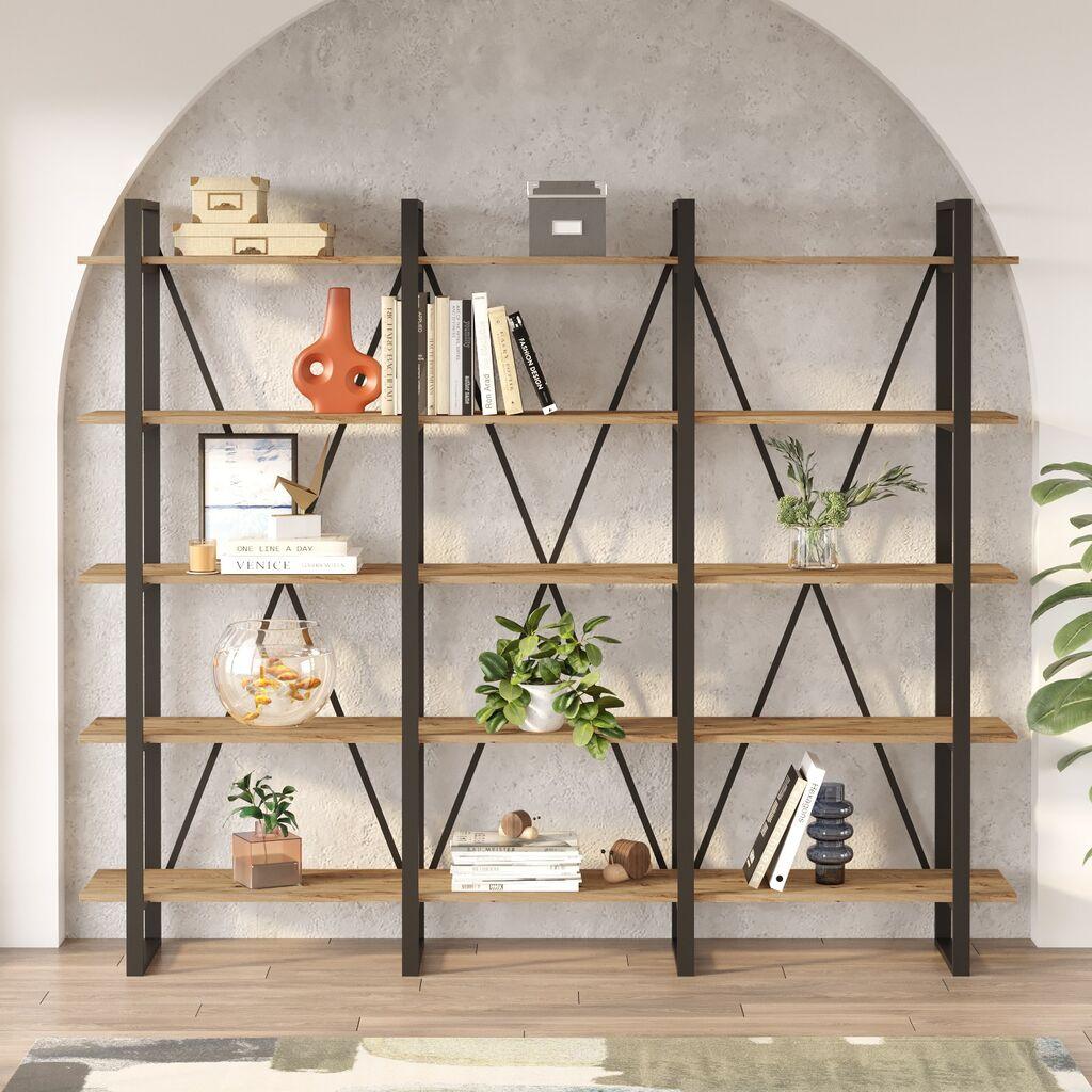 Полица за книги Hanah Home ML4 A 219,6x180x34см, кафеава