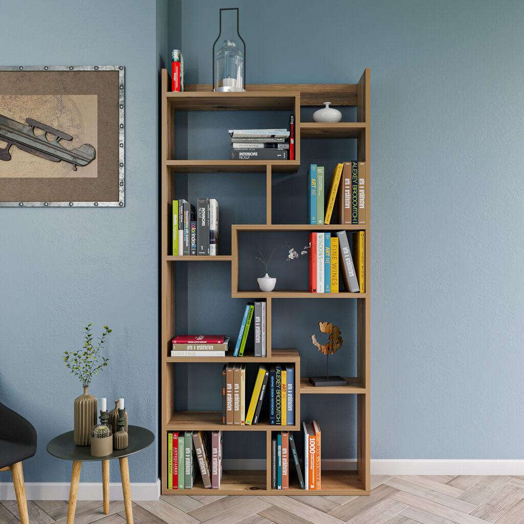 Полица за книги Hanah Home, Кутап, бор, даб