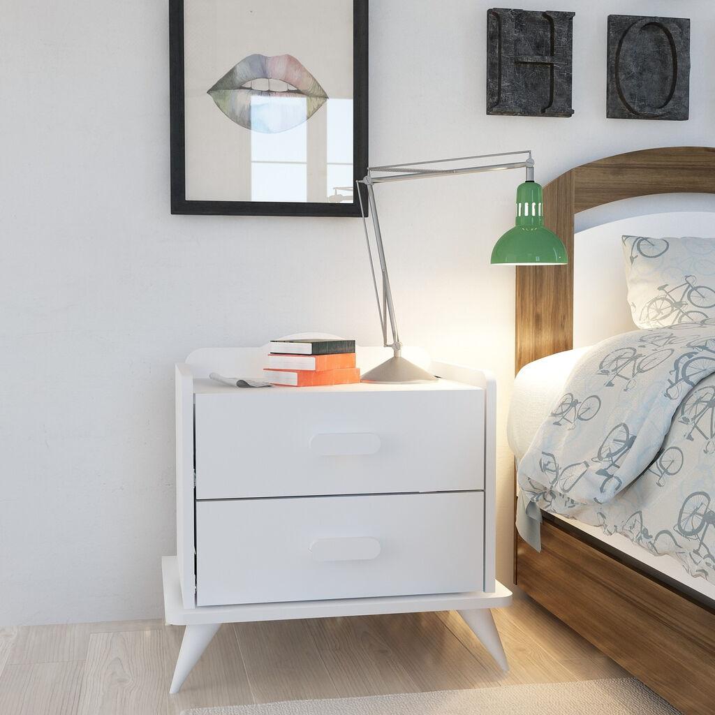 Ноќна масичка Hanah Home Andaz, бела