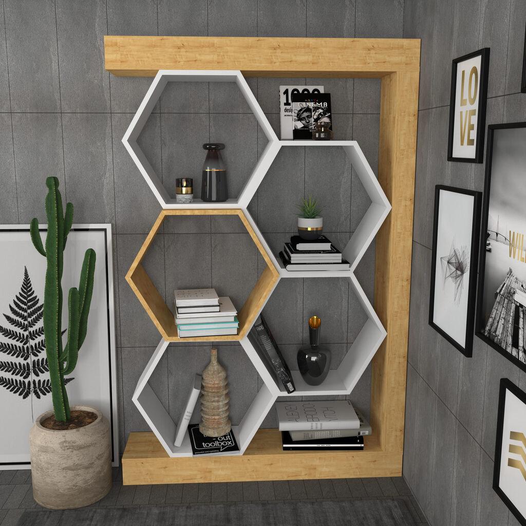 Полица Hanah Home 90x140x24.6 см даб-бела
