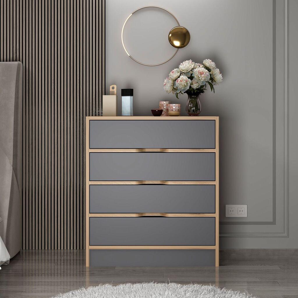 Комода Hanah Home Elina 8172, кафеаво-сива