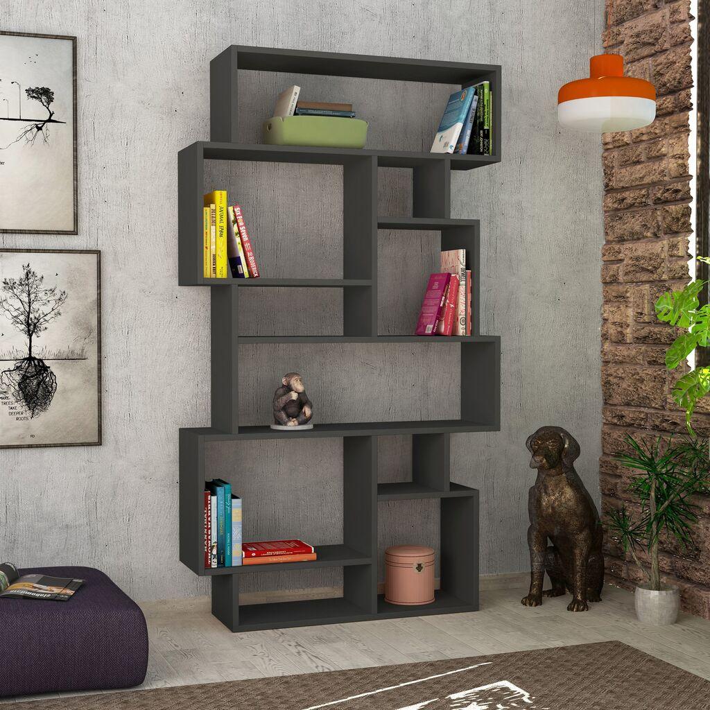 Полица Hanah Home 96x168.5x25.5cm Антрацит