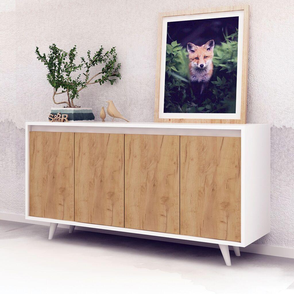Hanah Home Nossa Komoda, бело-кафеава