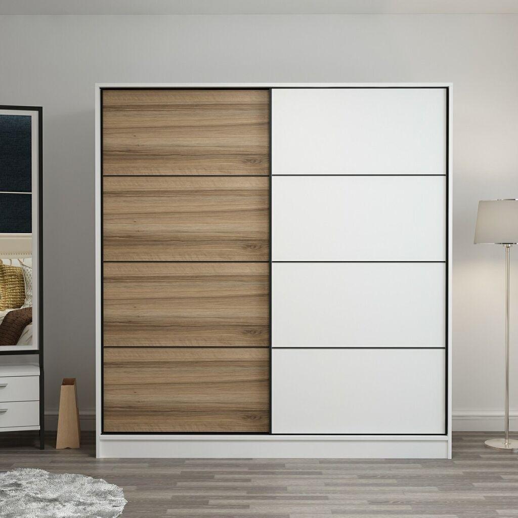 Гардеробер Hanah Home Кејл 220x210x52 см Бело-беж