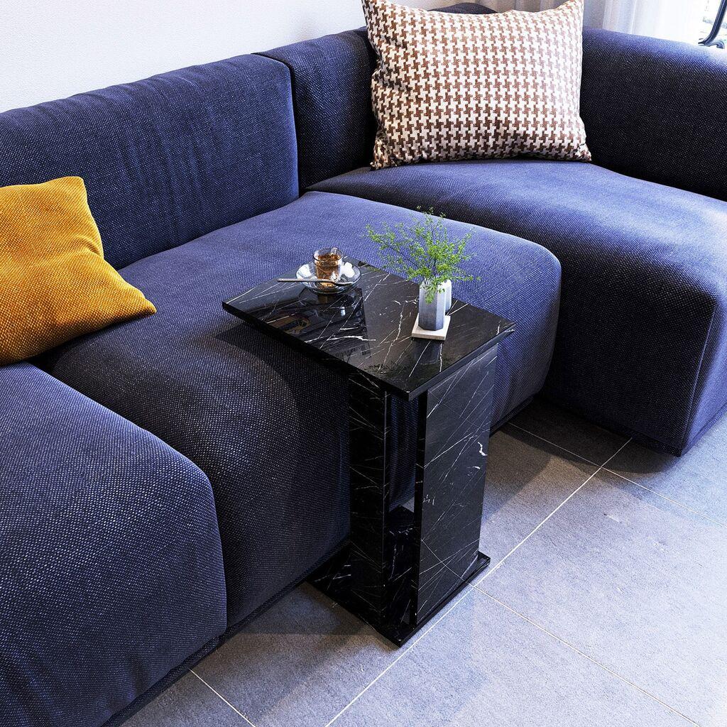 Клуб маса Hanah Home Pasific C 30x61x43 см црно-бела
