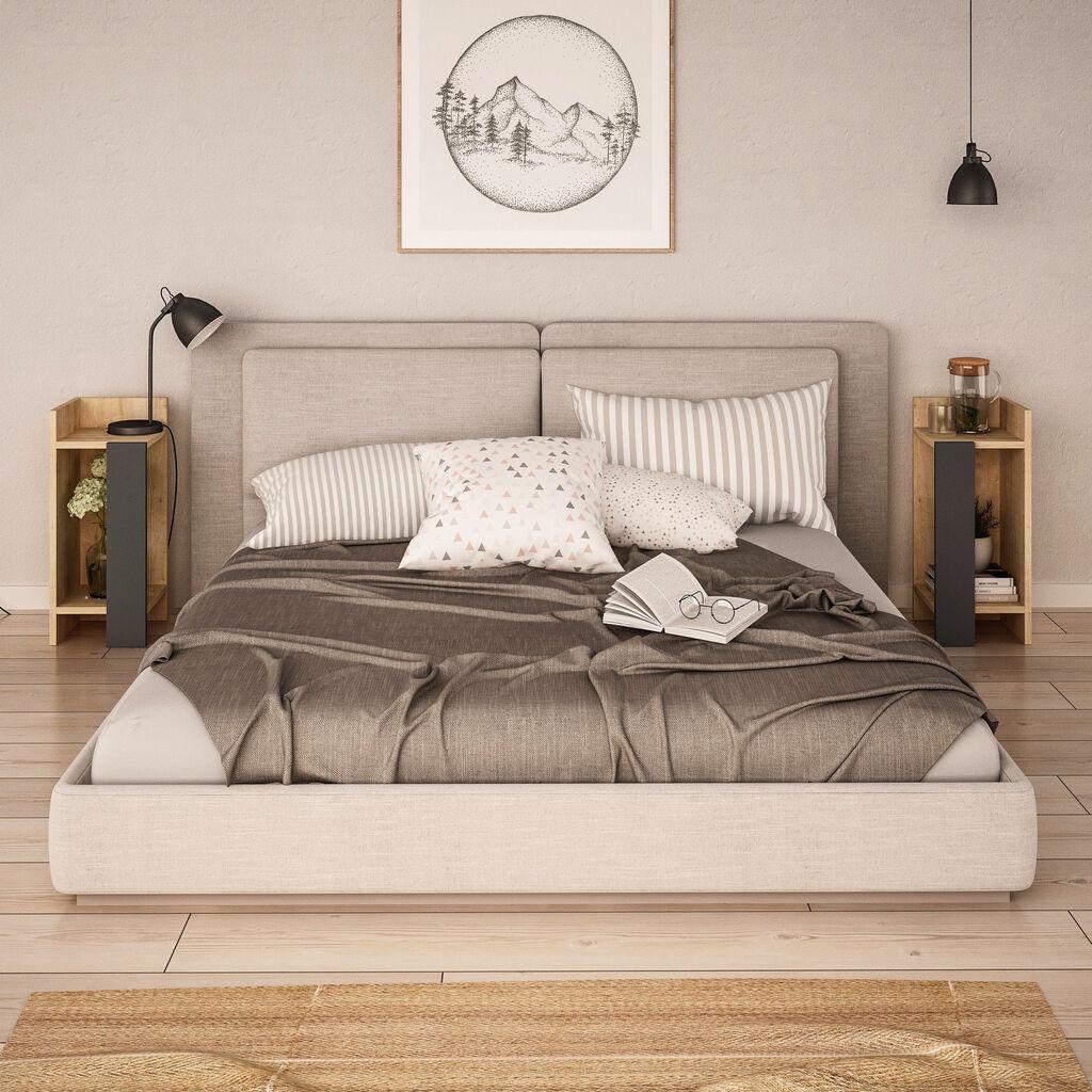 Hanah Home Elos 2 полици Антацитно-кафеава