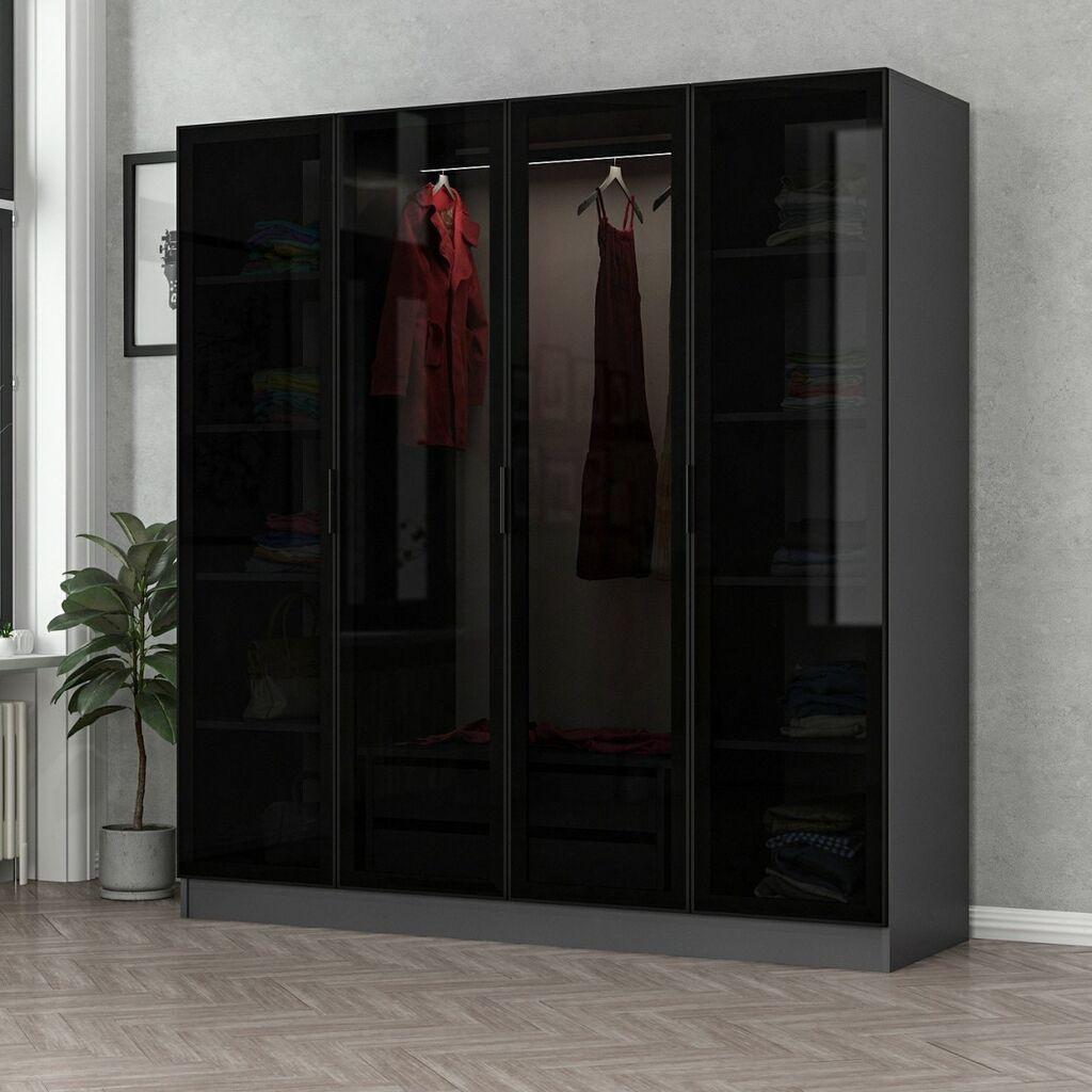 Гардеробер Hanah Home Кале 180x190x52 см црна