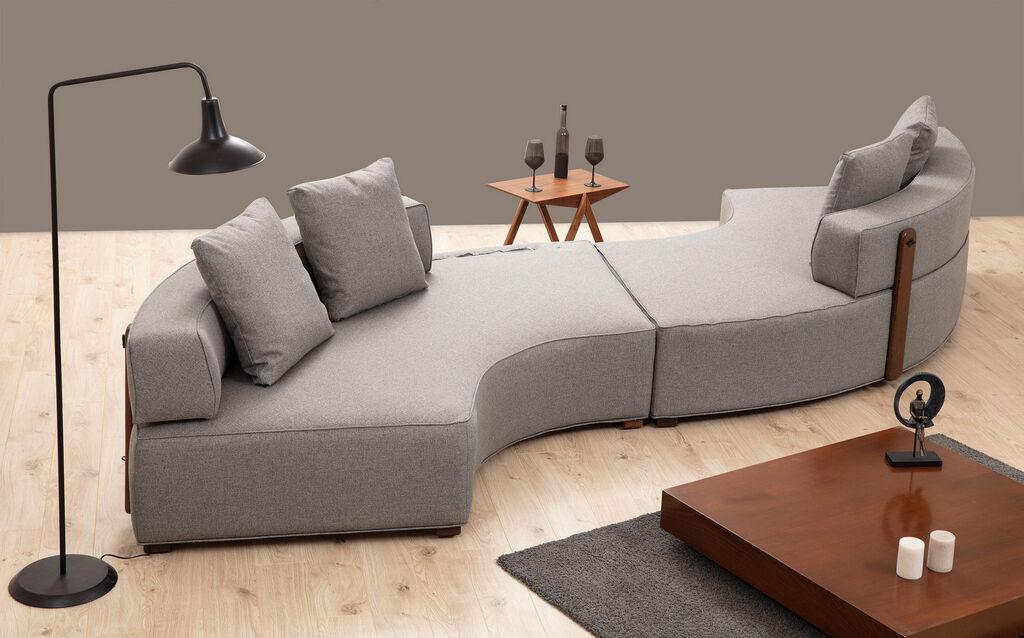 Atelier del Sofa Аголна Гарнитура Gondol 105x70x380cm, Сива