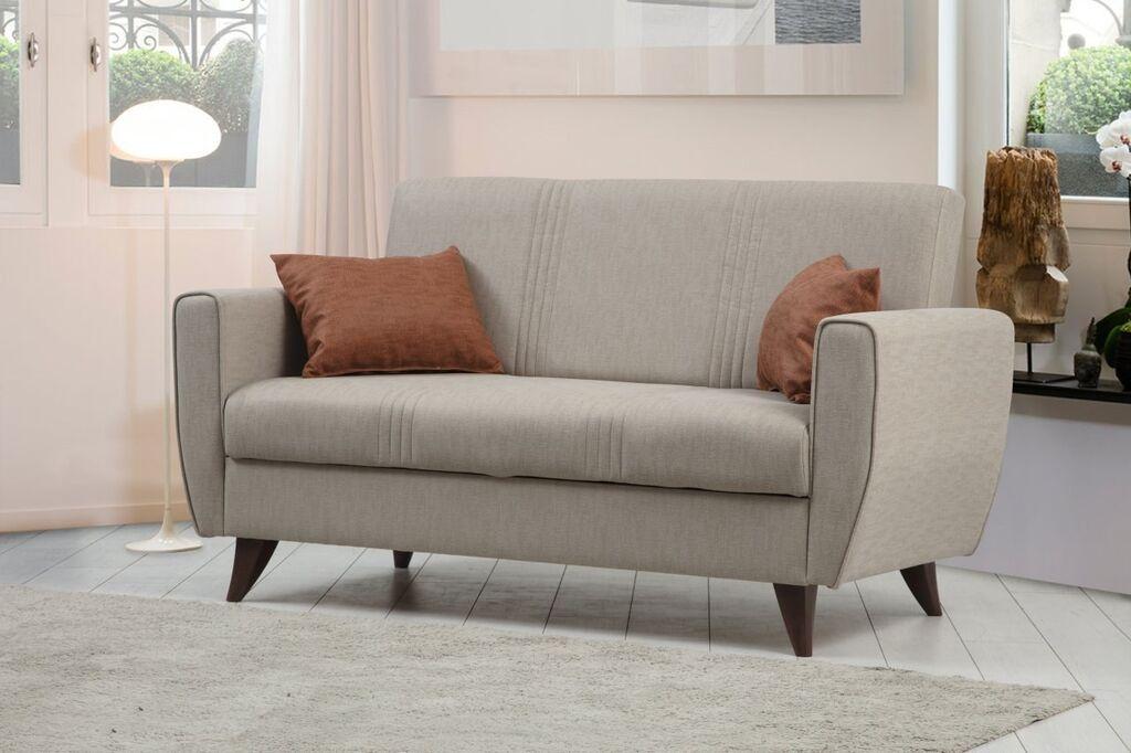 Atelier del Sofa Двосед со можност за извлекување на грб 153x86x77 см беж