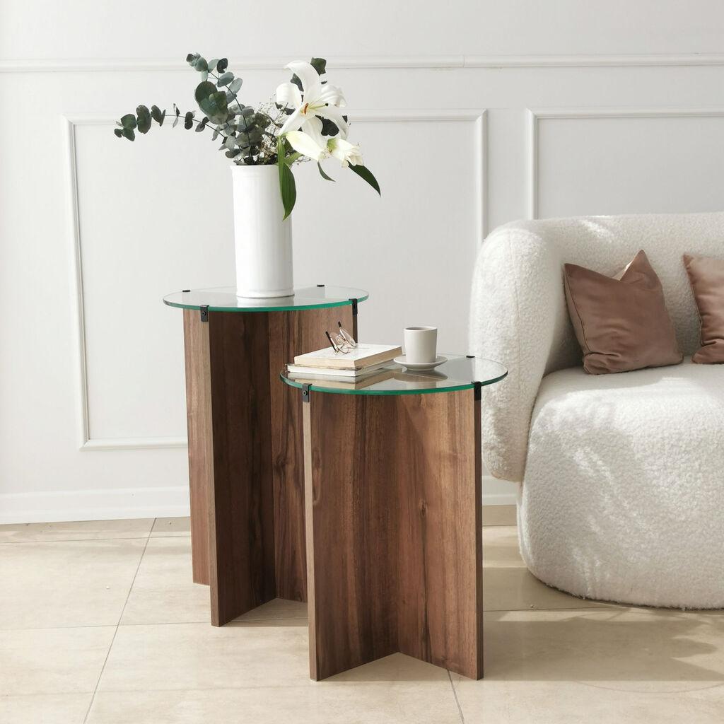 Hanah Home Комплет клуб маси, 2 парчиња Lily 40cm орев