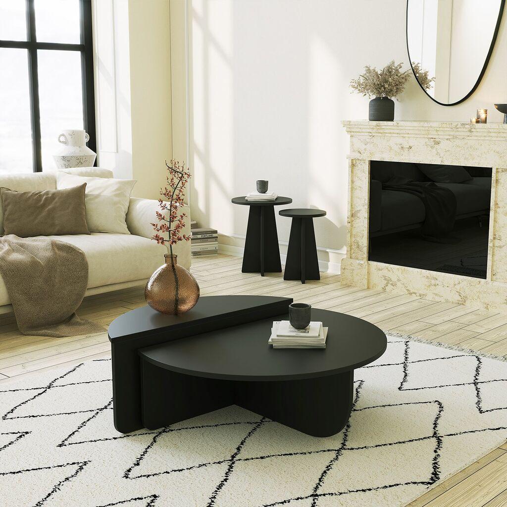 Маса Hanah Home Club Подиум 90x30x60 см црна
