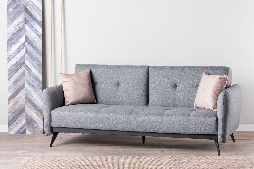 Расклоплива софа Atelier del Sofa со тросед Ron 190x125cm сива