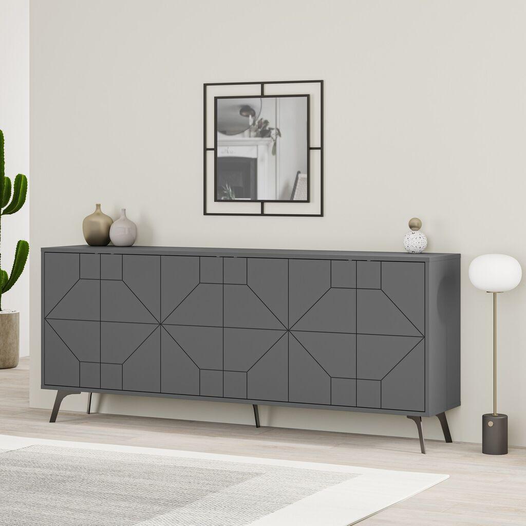 Комода Hanah Home Dune 183,8x77,4x35cm Антрацит