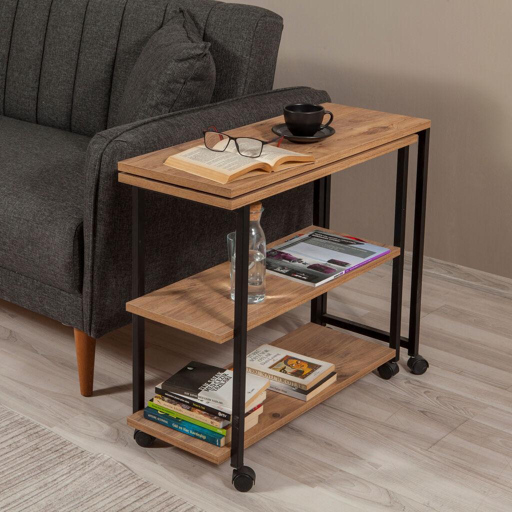 Клуб маса Hanah Home Melin 70x63x76 см беж-црна