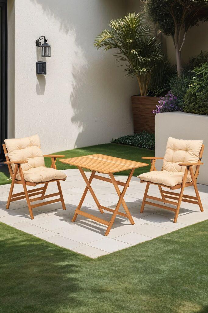 Комплет Hanah Home Garden 2 столчиња и масичка за кафе, беж