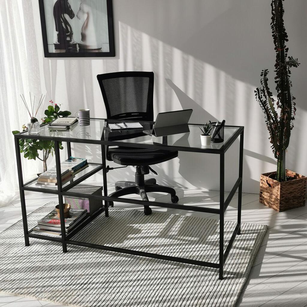 Работна маса Hanah Home 130x75x60 см, црна