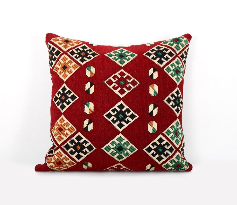Aberto Design Esmeli v3 Црвена Декоративна перница, 50 x 50 см, Шарена