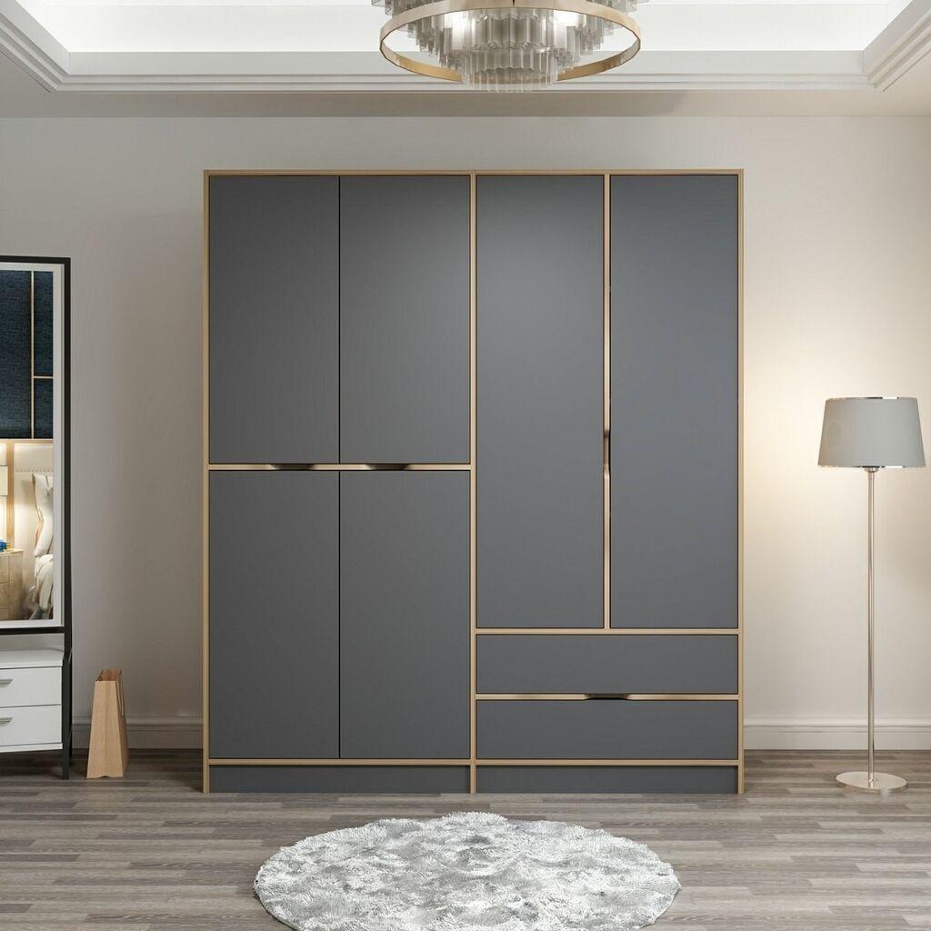 Гардеробер Hanah Home Elina 7199, 180x210x52 см, Антрацит