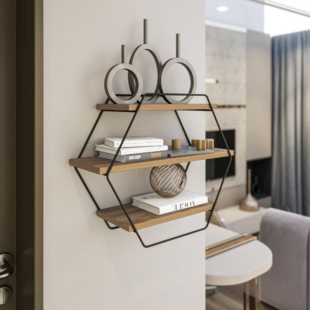 Hanah Home Azra полица за dzид, кафеава