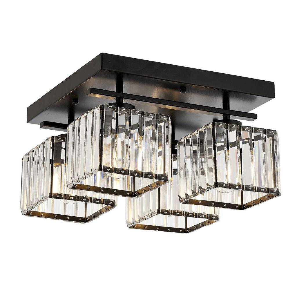 Кристален лустер Opviq 301AUR1204, 40x40x22 см, црн