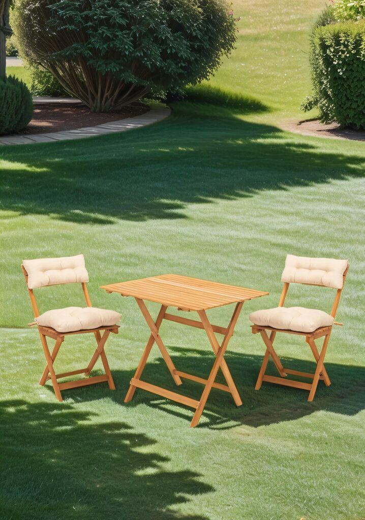Комплет Hanah Home Garden 2 столчиња и масичка за кафе, беж