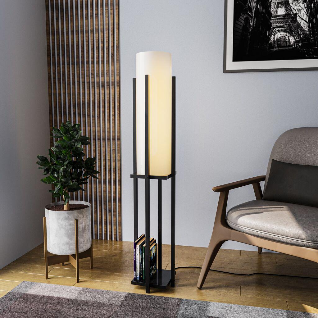 Подна ламба Opviq Polish Lamp 8125, црно-бела